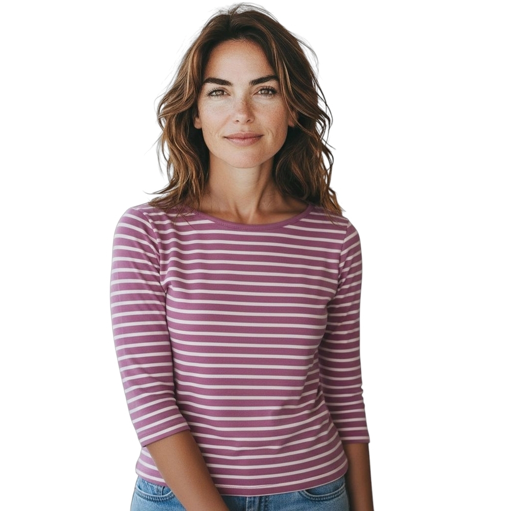 Simply Styled Purple and white Long Sleeve